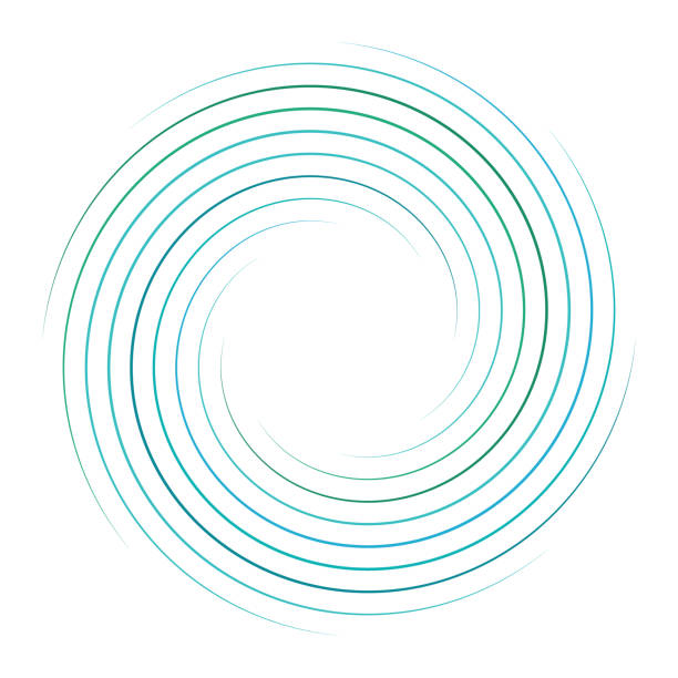 Abstract color spiral with lines. Radial swirl, twirl curvy, wavy lines element, logo or icon. Abstract color spiral with lines. Radial swirl, twirl curvy, wavy lines element, logo or icon. Circular, concentric loop pattern for any project. convex stock illustrations