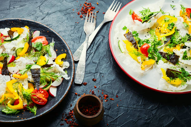istock Vegetable salad decorated with rice paper 1313232520
