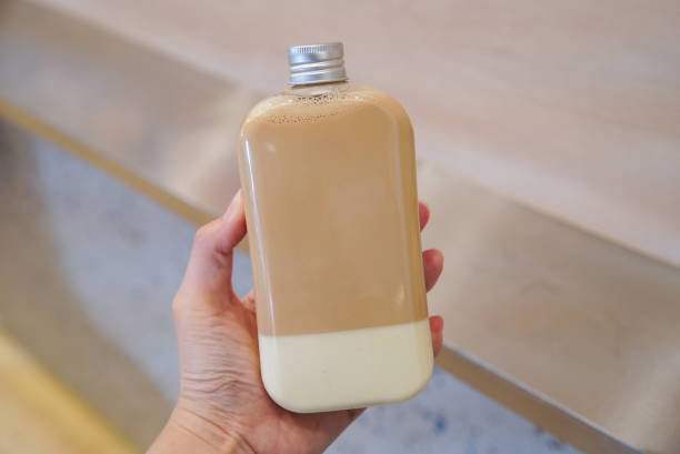 istock Iced milk tea with panna cotta. 1313232678