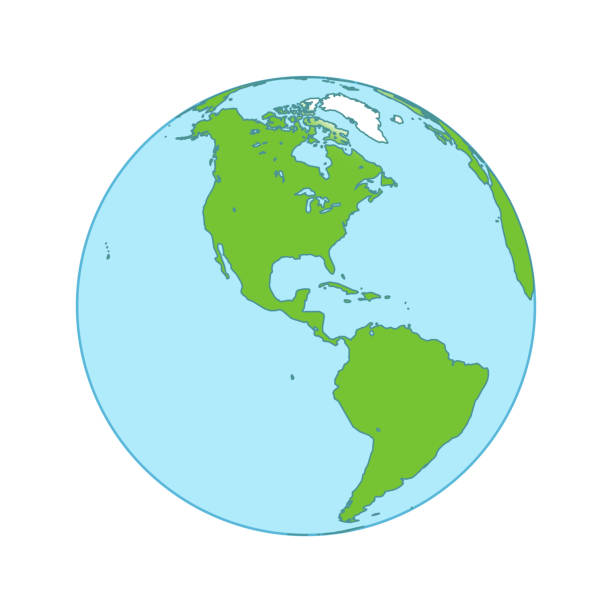 ziemia skupia się na obu amerykach. - outline mexico flat world map stock illustrations