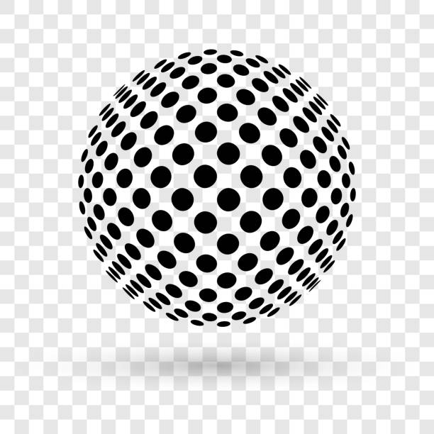 Dotted sphere Vector abstract sphere. Carefully layered and grouped for easy editing. crazy logo stock illustrations