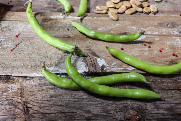 istock Close up of fresh and dried broad beans 1313238901