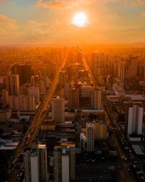 Aerial view from downton in Curitiba.