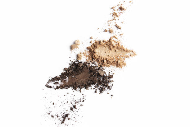 istock Isolated light and dark brown face or eye shadow on white background 1313243685