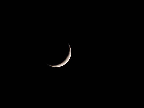 istock A waxing crescent moon with 11% illumination against a clear black sky 1313244221