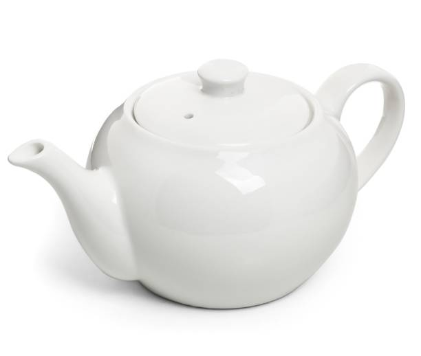 istock White porcelain teapot isolated on white background. Ceramic tableware 1313245398