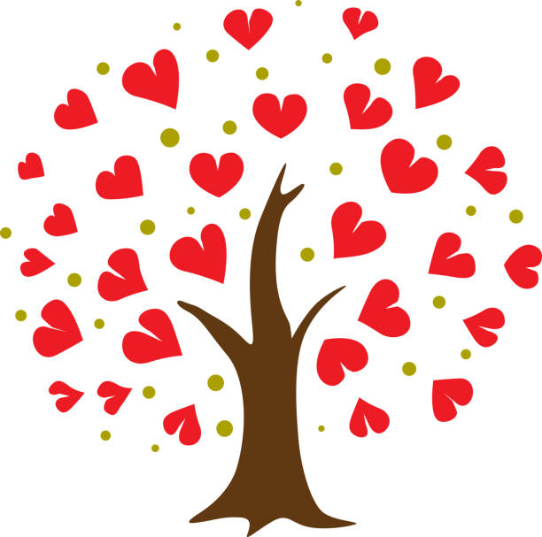 Heart Tree Icon Abstract Love illustration vector art illustration