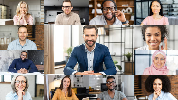 istock Online conference of diverse employees on the screen 1313246045