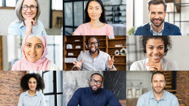 istock Online conference of diverse employees on the screen 1313246050