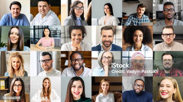 Online Conference Of Diverse Employees On The Screen Stock Photo - Download Image Now