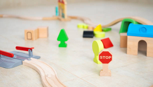 istock Wooden toy on a room floor 1313249305