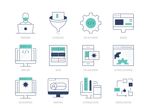 Programming Icon Set Stock Illustration - Download Image Now ...