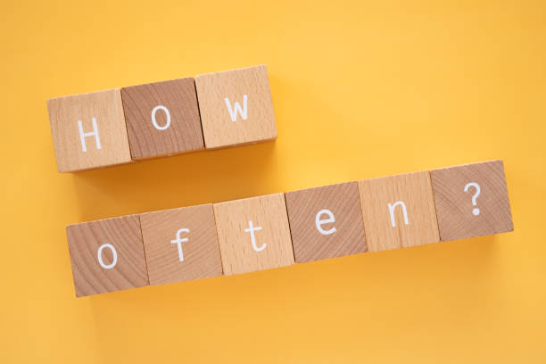 istock How often?; Nine wooden blocks with 