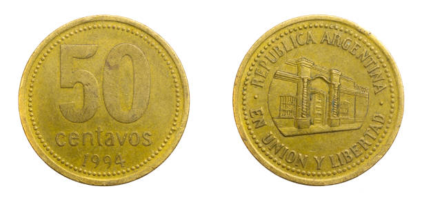 istock Argentina fifty centavos coin on a white isolated background 1313251746