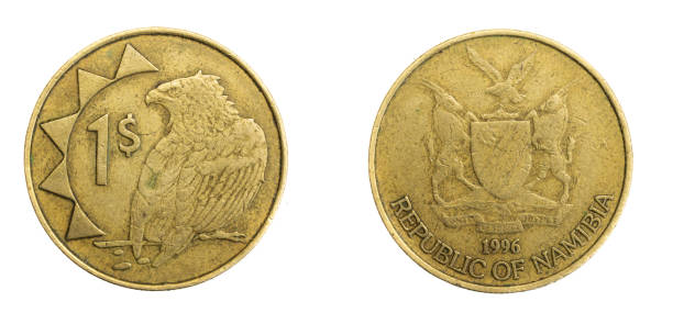 istock Namibia one dollar coin on white isolated background 1313251754