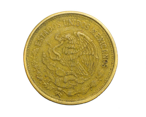 istock Mexico one hundred pesos coin on a white isolated background 1313251947