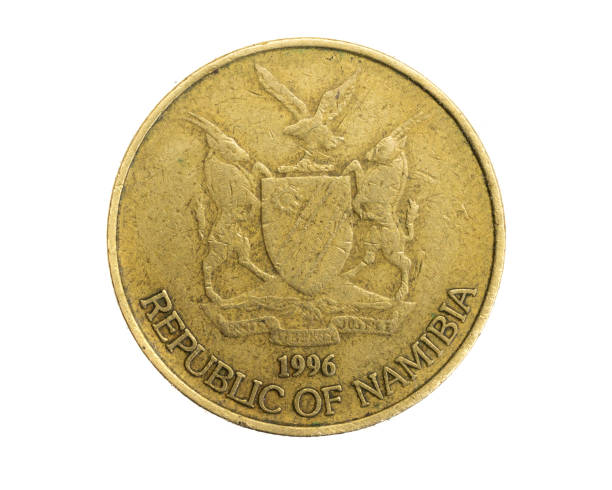 istock Namibia one dollar coin on white isolated background 1313252002
