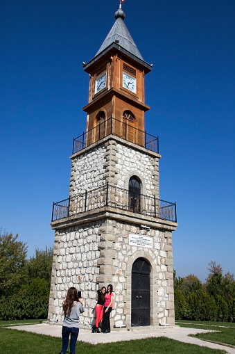 Historical Bilecik Clock Tower,It was built in 1907,Bilecik,Turkey.26 October 2013