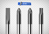 Vector realistic screwdrivers