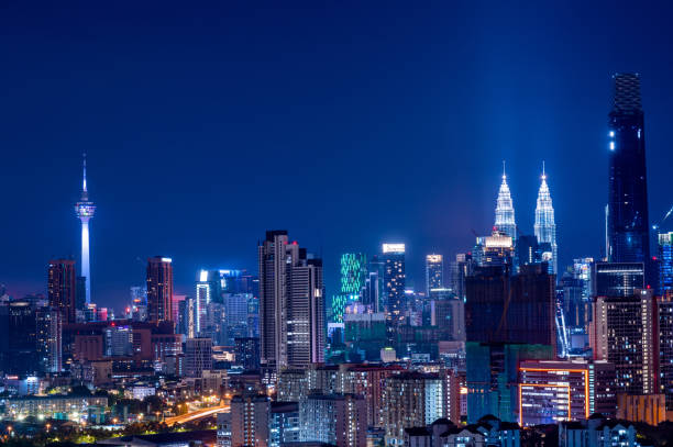 istock Kuala Lumper skyline at night 1313253450