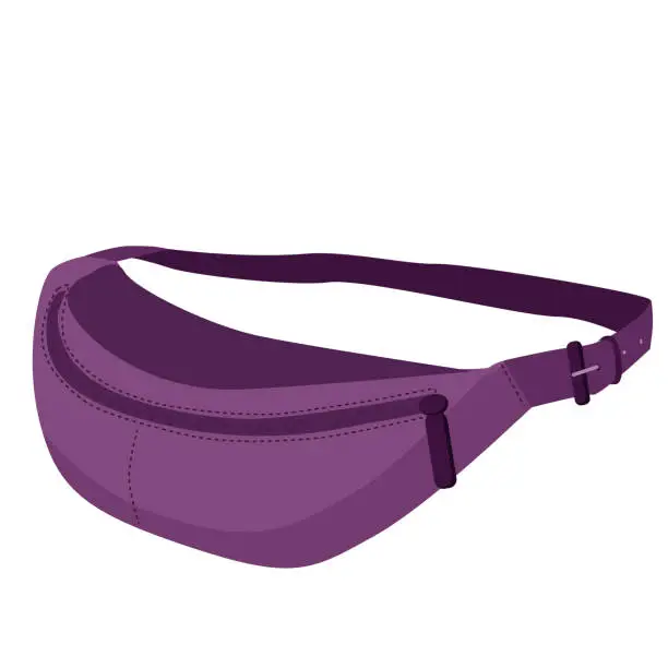 Vector illustration of Travel waist bag in the color of African violet