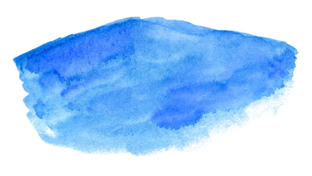 istock Abstract blue watercolor isolated on white background 1313254501