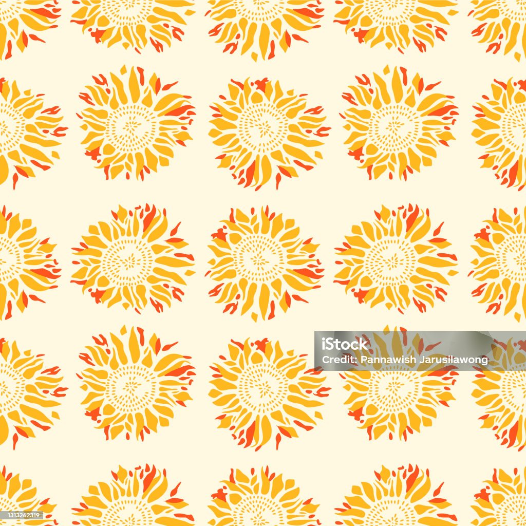 Japan Sun Pattern Japanese Sun Flower Vector Seamless Pattern Stock Illustration ...