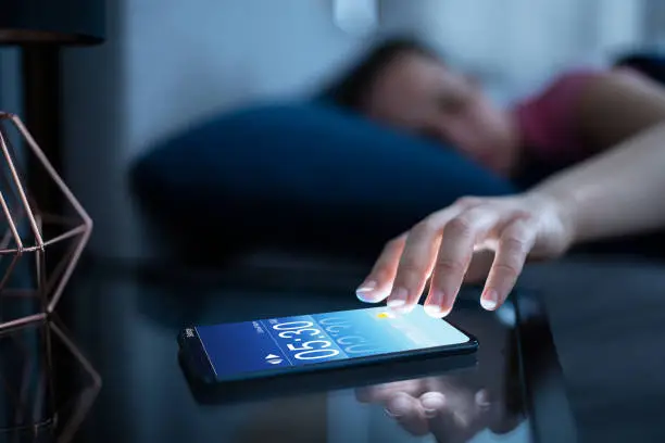 Alarm Clock Snooze Off On Women Mobile Phone