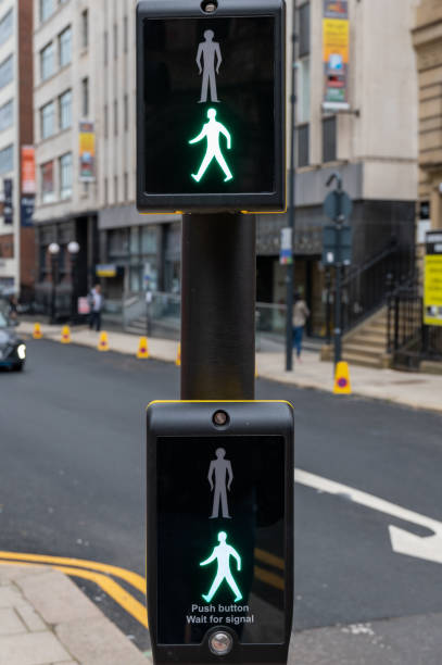 istock Green man light at a pedestrian crossing 1313271682