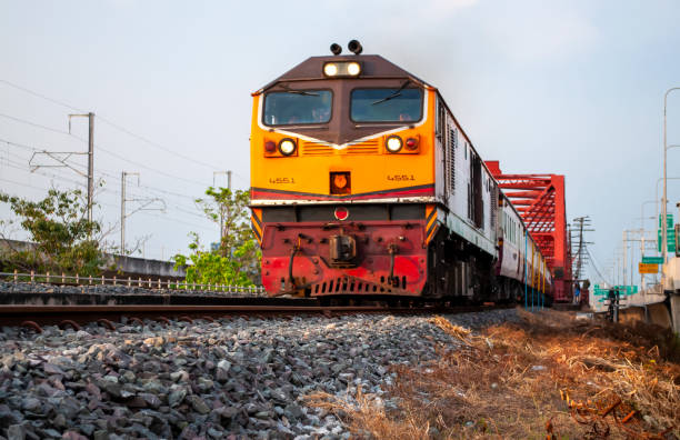 istock The train is moving at speed on the track. 1313272706