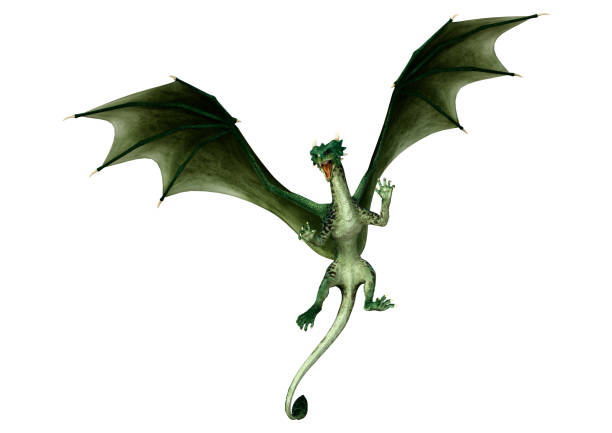 istock 3D illustration fantasy dragon on white 1313276337