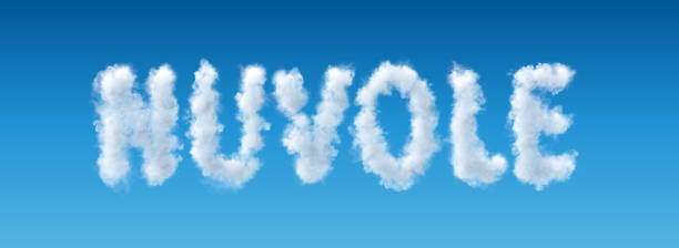 istock Nuvole, italian Word for clouds, 3d rendering, text, alphabet 1313276506