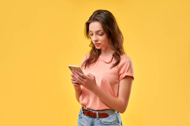 istock Woman on color background 1313282808