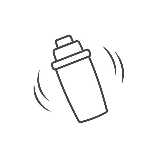 Vector shaker icon for athletl on white isolated background. Vector shaker icon for athletl on white isolated background. Layers grouped for easy editing illustration. For your design. protein powder bottle stock illustrations