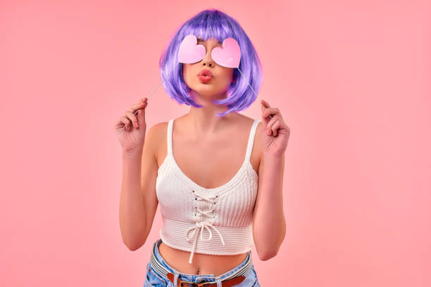 istock Woman on color background 1313283250