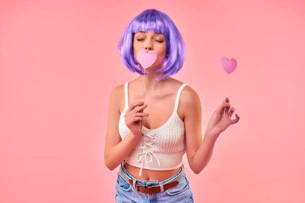 istock Woman on color background 1313283264