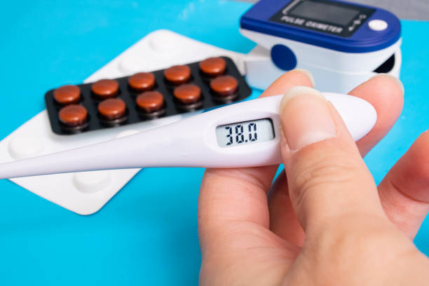istock High temperature on a thermometer on a blue background 1313284935