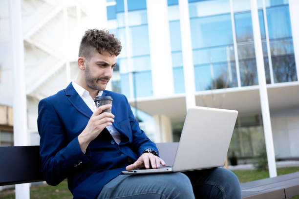istock Young businessman take a time for coffee 1313289115
