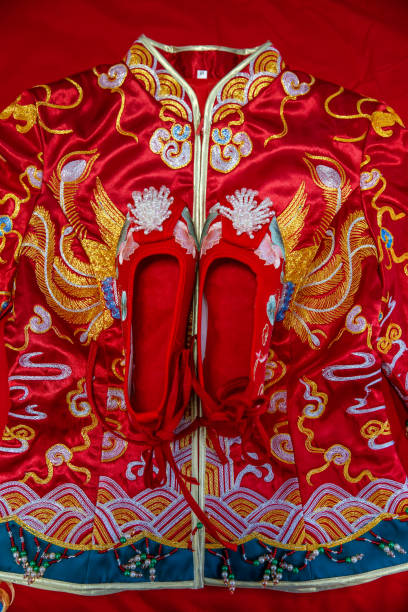 Chinese wedding dress Wedding dress,Wedding shoe,Balance beam chinese wedding dress stock pictures, royalty-free photos & images