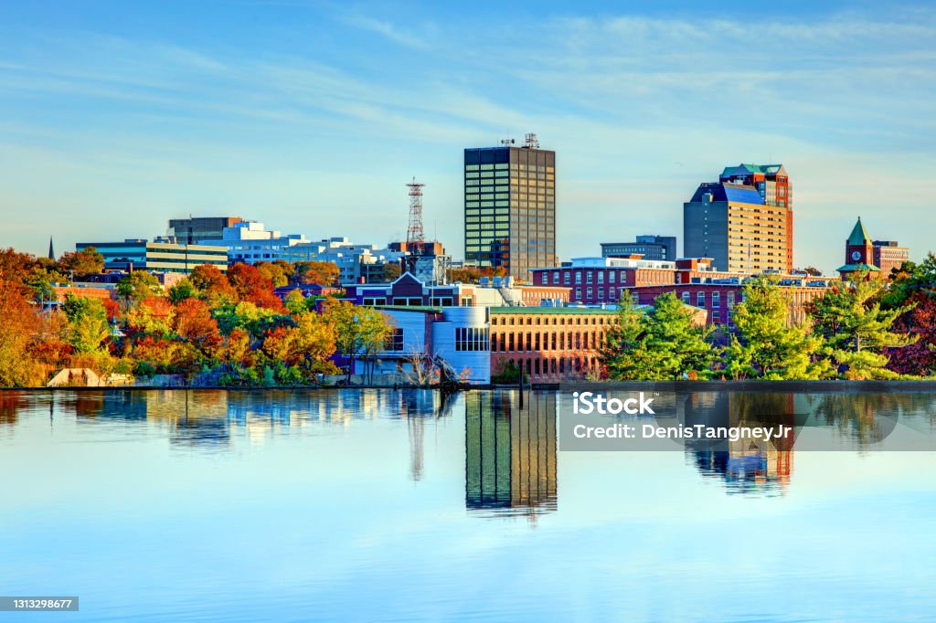 Autumn in Manchester, New Hampshire Manchester is the largest city in the state of New Hampshire and the largest city in northern New England. Manchester is known for its industrial heritage, riverside mills, affordability, and arts & cultural destination. Manchester - New Hampshire Stock Photo