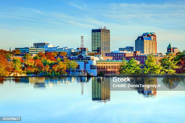 Autumn In Manchester New Hampshire Stock Photo - Download Image Now - Manchester - New Hampshire, New Hampshire, Urban Skyline