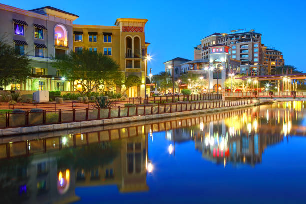 Scottsdale, Arizona Waterfront Scottsdale is a city in the eastern part of Maricopa County, Arizona, United States, part of the Greater Phoenix Area. salt river photos stock pictures, royalty-free photos & images