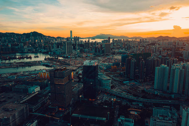 istock Hong Kong Skyline with dramatic sky 1313306068