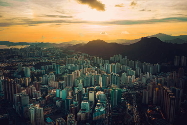 istock Hong Kong Skyline with dramatic sky 1313306870