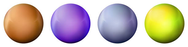 istock Set with glass colorful balls. Glossy realistic ball, 3D abstract vector illustration highlighted on a white background. Big metal bubble with shadow 1313309971