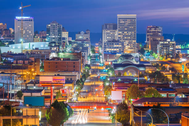 istock Tacoma, Washington, USA cityscape over Pacific Ave 1313310019