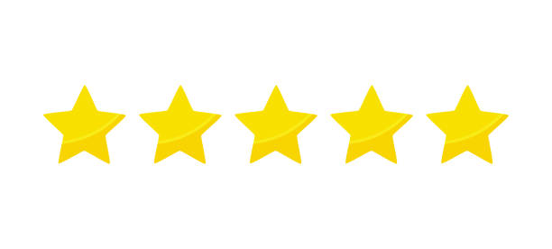 istock Yellow five stars quality rating icons. 1313311938