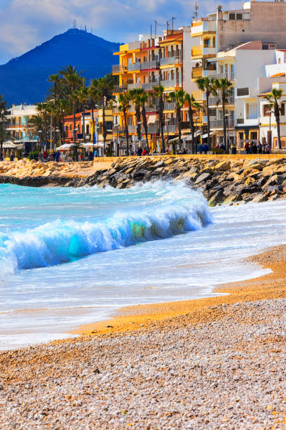 istock Waves rolling onto the Grava Beach, Javea, Alicante, Spain. 1313314445