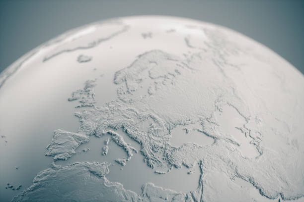 globo en relieve blanco - europa continente fotos fotografías e imágenes de stock