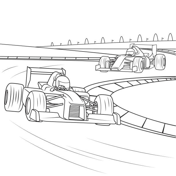 438 Car Race Black And White Illustrations & Clip Art - iStock | Old car  race